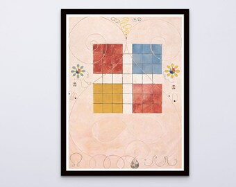 Hilma af Klint print The Ten Largest, 10. Abstract art prints on canvas or art paper. Modern wall decor. Free shipping in the USA, Ca, UK.