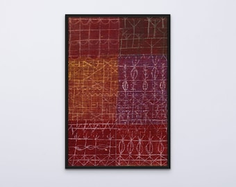Paul Klee print: Curtain. Paul Klee posters, art prints on canvas or art paper. Abstract wall art. Free shipping in the USA, Canada, UK.
