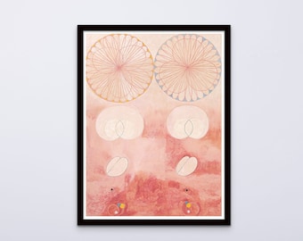 Hilma af Klint print The Ten Largest, No 9. Abstract art prints on canvas or art paper. Modern wall decor. Free shipping in the USA, Ca, UK.