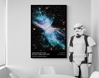 Butterfly Nebula, NASA / ESA / Hubble image. Print on poster, canvas, framed canvas. Minimalist, Scandinavian, or Contemporary home decor.