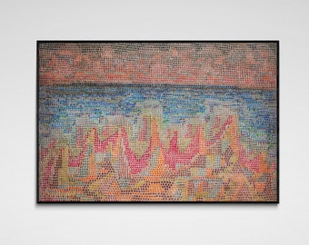 Paul Klee print: Cliffs by the sea. Abstract wall art. Art prints on canvas or art paper. Free shipping in the USA, Canada, UK.