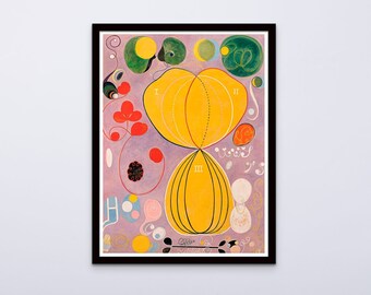 Hilma af Klint print The Ten Largest, No 7. Abstract art prints on canvas or art paper. Modern wall decor. Free shipping in the USA, Ca, UK.