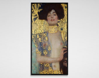 Gustav Klimt print: Judith and the Head. Fine art prints on art paper, canvas, and framed canvas. Free shipping in the USA, UK, Canada.