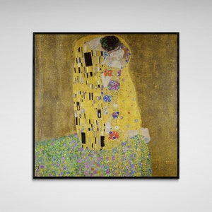 Gustav Klimt&#39;s Kiss. Klimt print. Giclee prints on canvas. Print in the USA