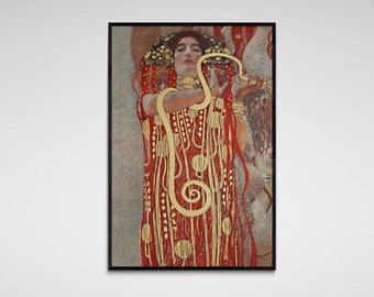 Gustav Klimt print: Hygieia. Fine art prints on art paper, canvas, and framed canvas. Free shipping in the USA, UK, Canada