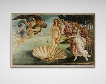 Sandro Botticellis Kunstdruck „Die Geburt der Venus“. Giclée-Druck auf Kunstpapier. Verträumte Renaissance-Gemäldedrucke. Kostenloser Versand / USA, Großbritannien, Kanada