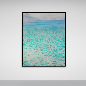 Gustav Klimt print: Attersee. Fine art prints on art paper, canvas, and framed canvas. Free shipping in the USA, UK, Canada