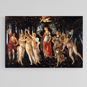 Sandro Botticelli Primavera. Stampa giclée su tela di cotone o carta artistica. Stampe di dipinti rinascimentali.