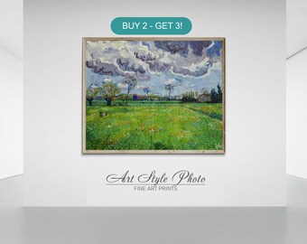 Van Gogh print. Landscape under a Stormy Sky. Fine Art Paper, Canvas Wrap, Framed Canvas.
