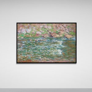 Claude Monet&#39;s Rapids on the Petite Creuse at Fresselines. Monet print, art paper, canvas, framed canvas.