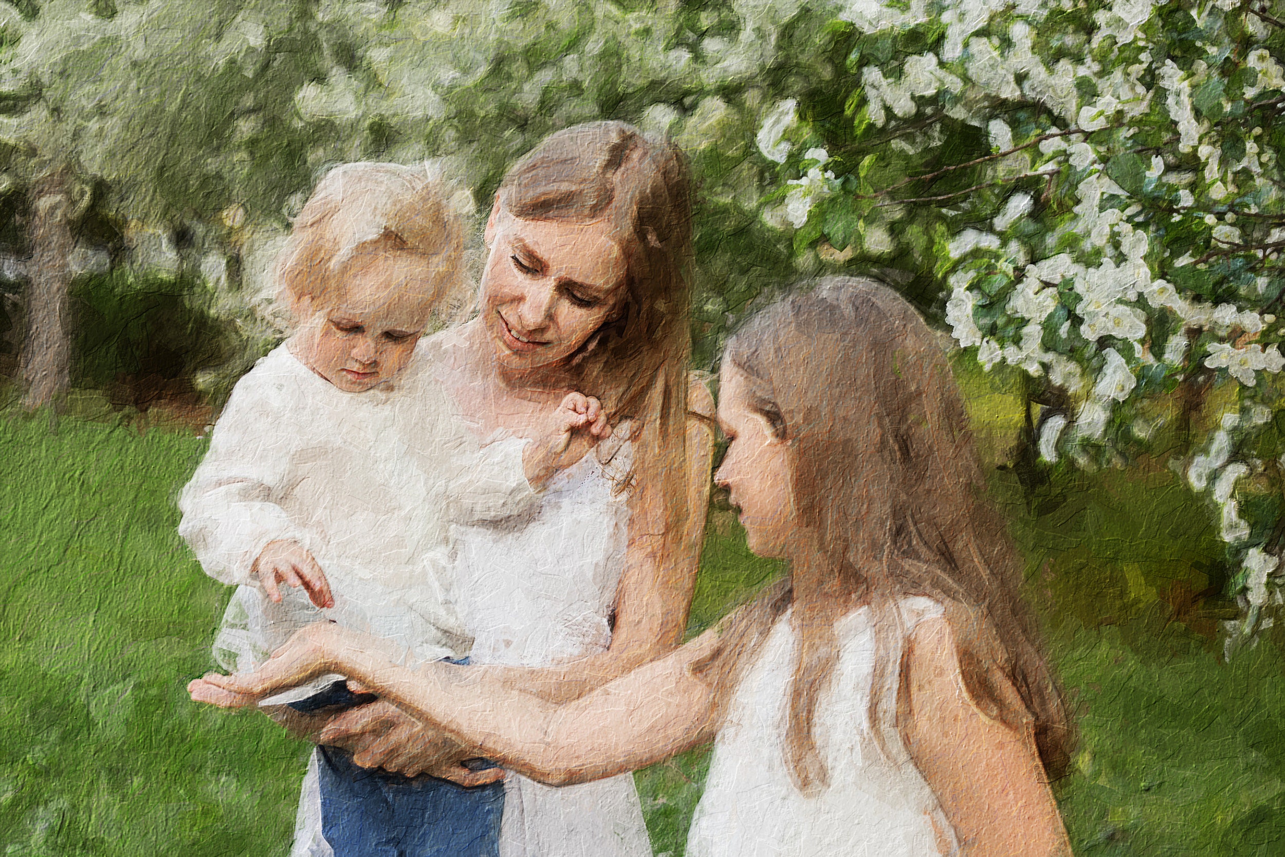 Oil family portrait. Oil painting from photo. Custom oil Etsy