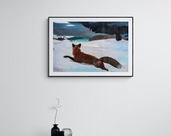 Winslow Homer print: Fox Hunt. Art prints on canvas or art paper. Free shipping in the USA, Canada,UK,EU, Australia.