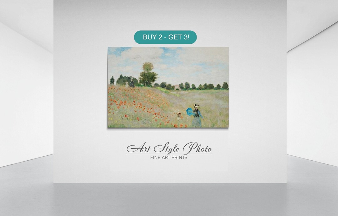 Claude Monet's Poppy Field Near Argenteuil. Monet Print, Art Paper ...