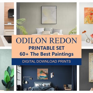 Odilon Redon printable wall art. 60+ The Best Odilon Redon paintings in high resolution. Digital art print set. Symbolism art for download.