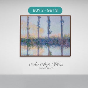 Claude Monet&#39;s Four Trees. Monet print, art paper, canvas, framed canvas.