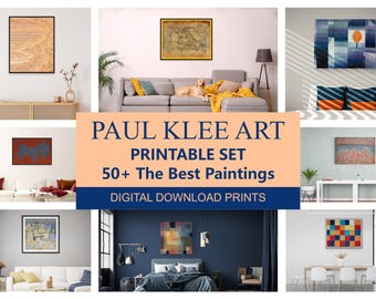 Paul Klee printable wall art. 100+ The Best abstract paintings in high resolution. Digital art print set. Abstract art prints for download.