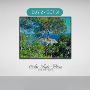 Claude Monet&#39;s Bordighera. Monet print, art paper, canvas, framed canvas.
