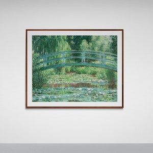 Claude Monet's Japanese Footbridge and the Water Lily Pool, Giverny. Monet print, art paper, canvas, framed canvas. Free shipping / USA, UK
