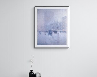 Childe Hassam print: Late Afternoon, New York, Winter. Fine art prints on canvas or art paper. Free shipping in the USA, Canada, UK.