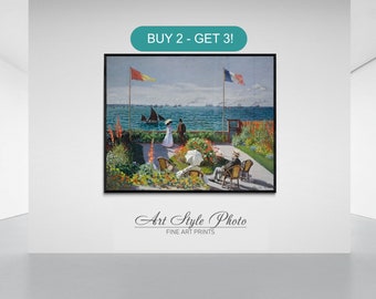 Quadro CLAUDE MONET Giardino a Sainte Adresse Stampa Mdf Tela Swarovski