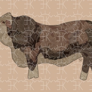 Tooled Bull PNG | Sublimation Download