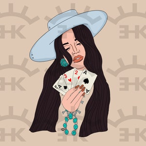 Poker Cowgirl / Sublimación PNG / Diseño occidental