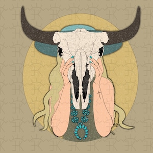 Blonde Skull Cowgirl PNG / Diseño de sublimación