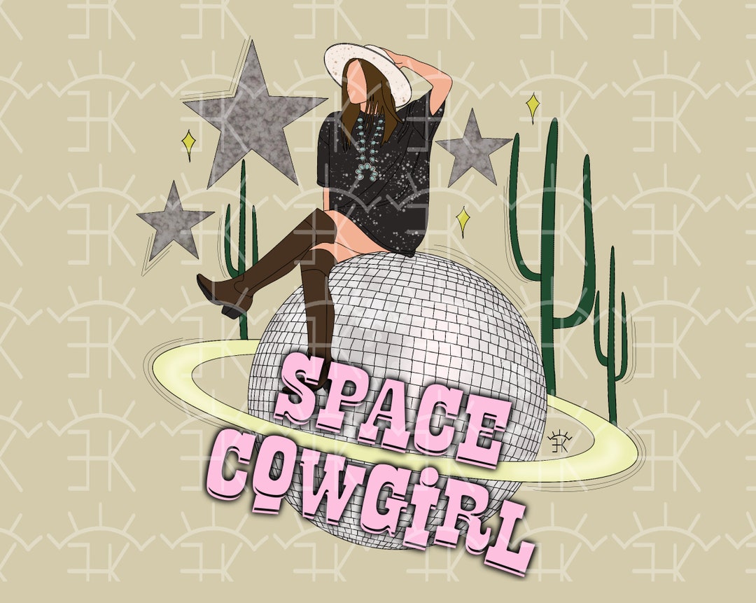Brunette Space Cowgirl Png - Etsy