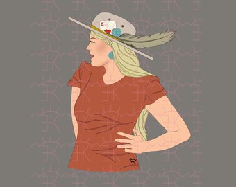 Blonde Queen of hearts cowgirl png | Sublimation design