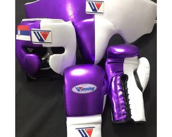 Benutzerdefinierte Boxhandschuhe Sparring Kit Gewinnen, personalisierte Boxhandschuhe, Kopf und Leiste, Geschenk für Männer, Geschenk für ihn, Geschenk für Studenten