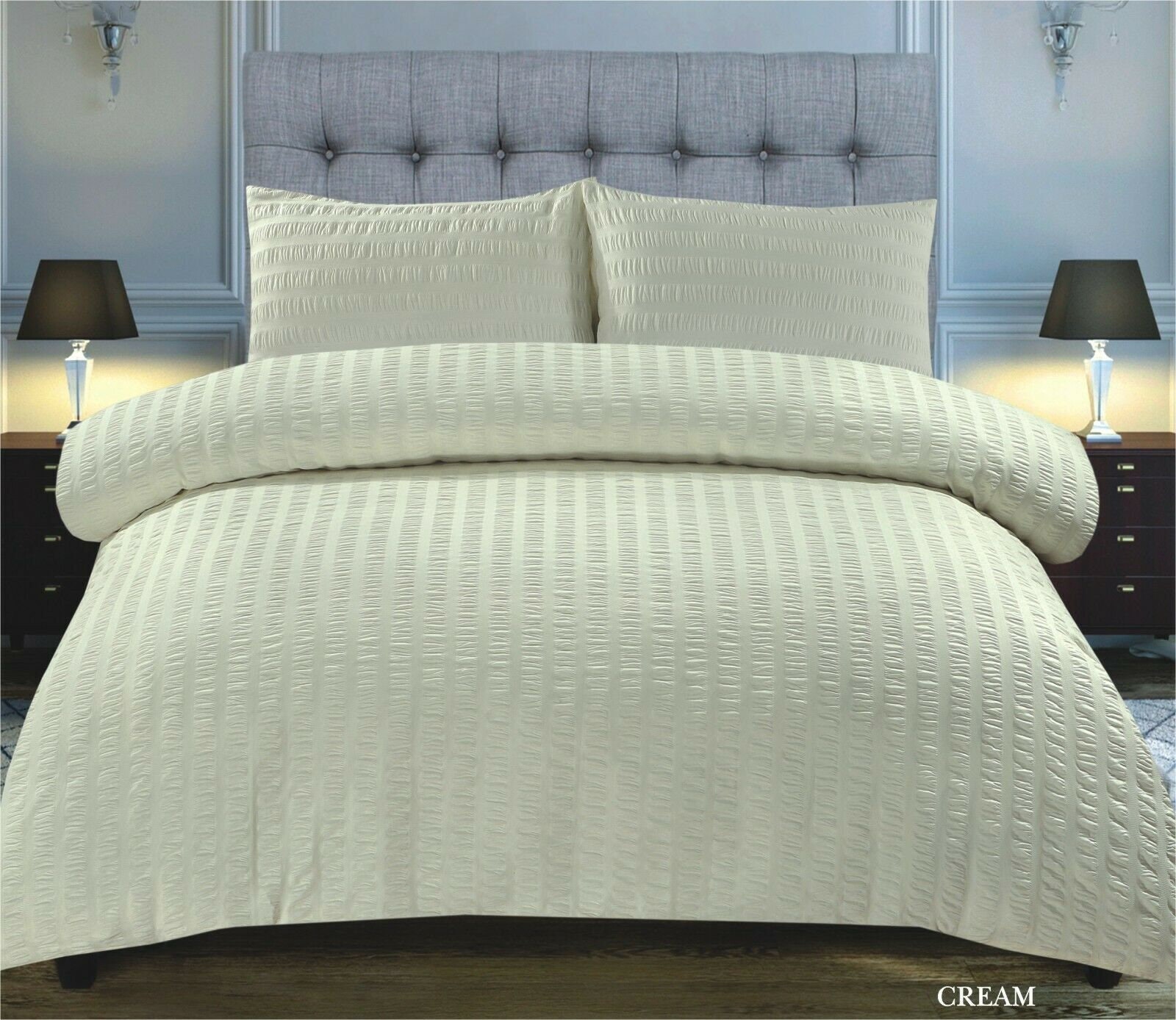 Extra Soft Seersucker Duvet Cover With Pillow Case Etsy UK