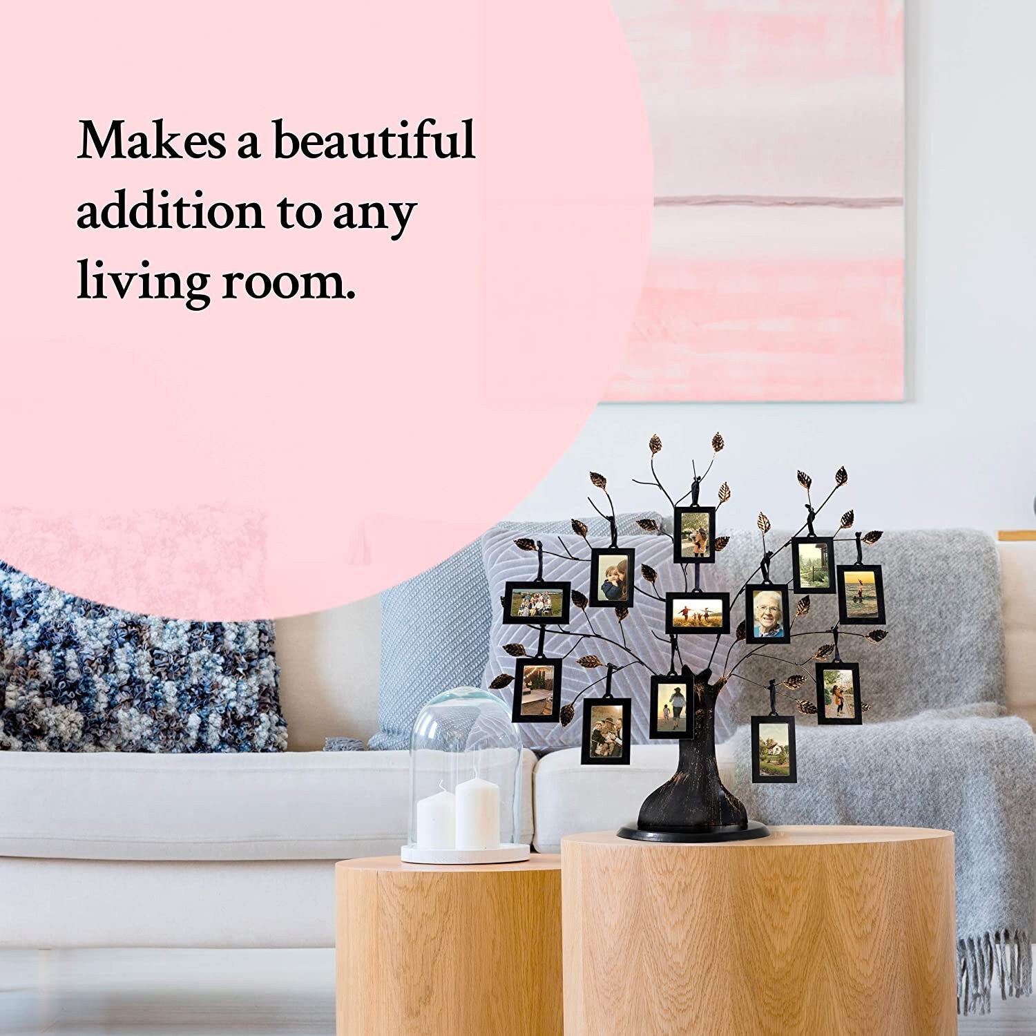 Thetford Design Family Tree Photo Frame With 12 Hanging Picture Frames