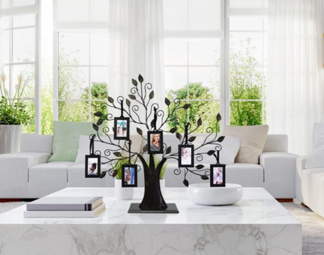 Family Tree Photo Frame with 6 Hanging Picture Frames by Etsy