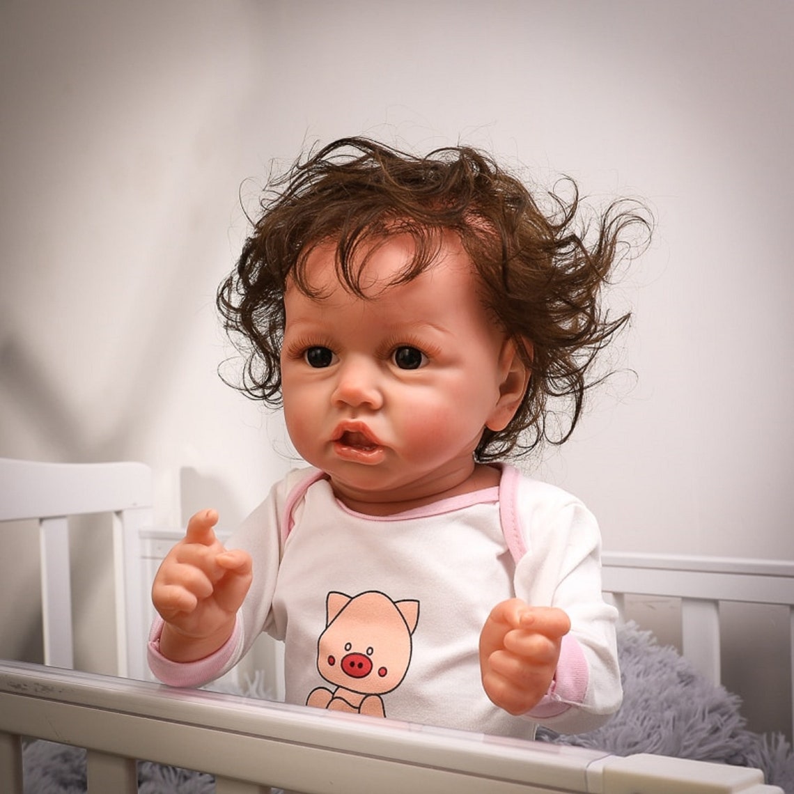 Realistic Saskia Reborn Baby Dolls Grey Eyes Girl Newborn Doll Etsy