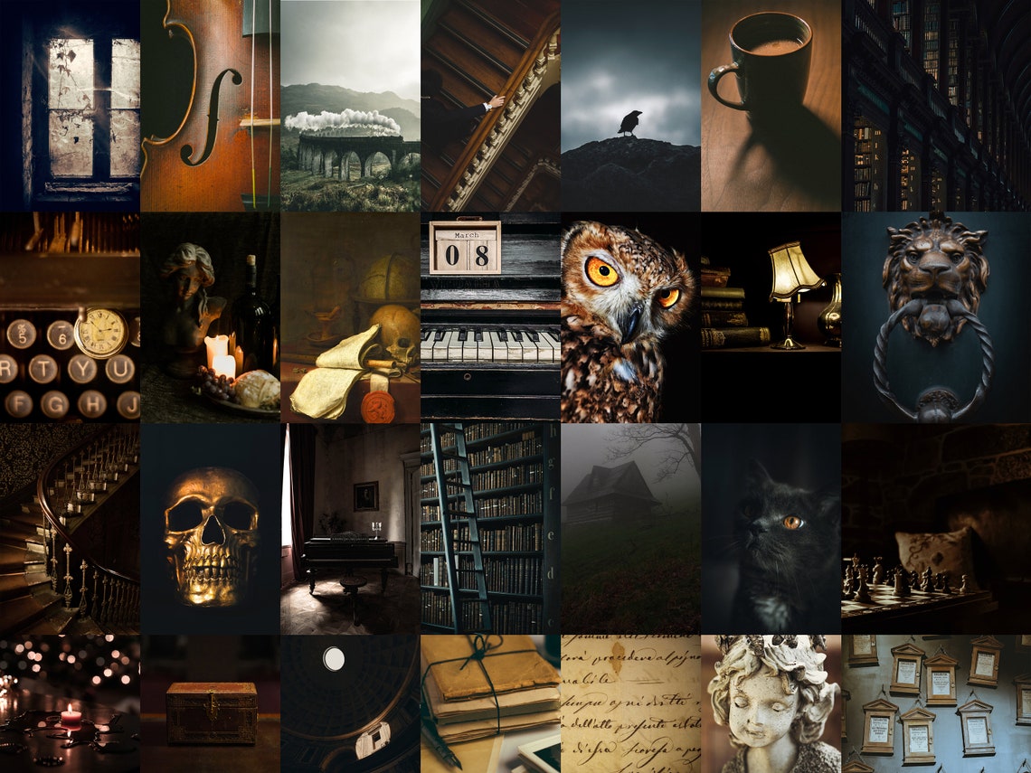 Dark Academia Decor Dark Academia Aesthetic Photo Collage Etsy