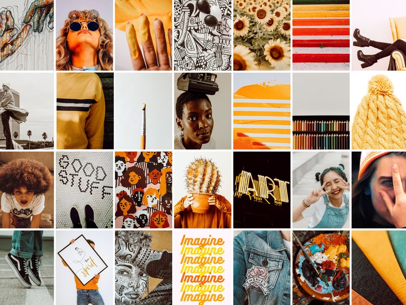 Art Hoe Aesthetic Wall Collage Kit Photo Collage Kit Digital - Etsy ...
