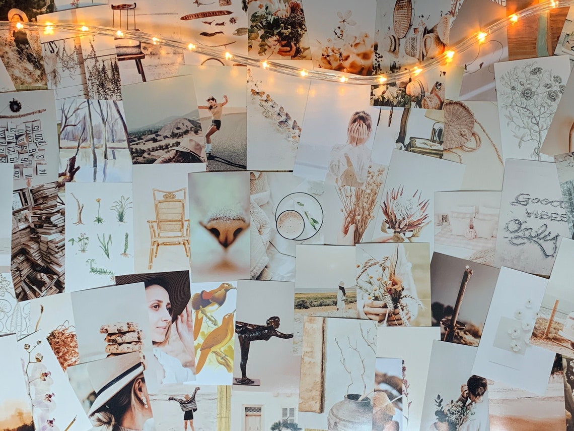 Neutral Wall Collage Kit Aesthetic Photo Collage Kit Dreamy Etsy