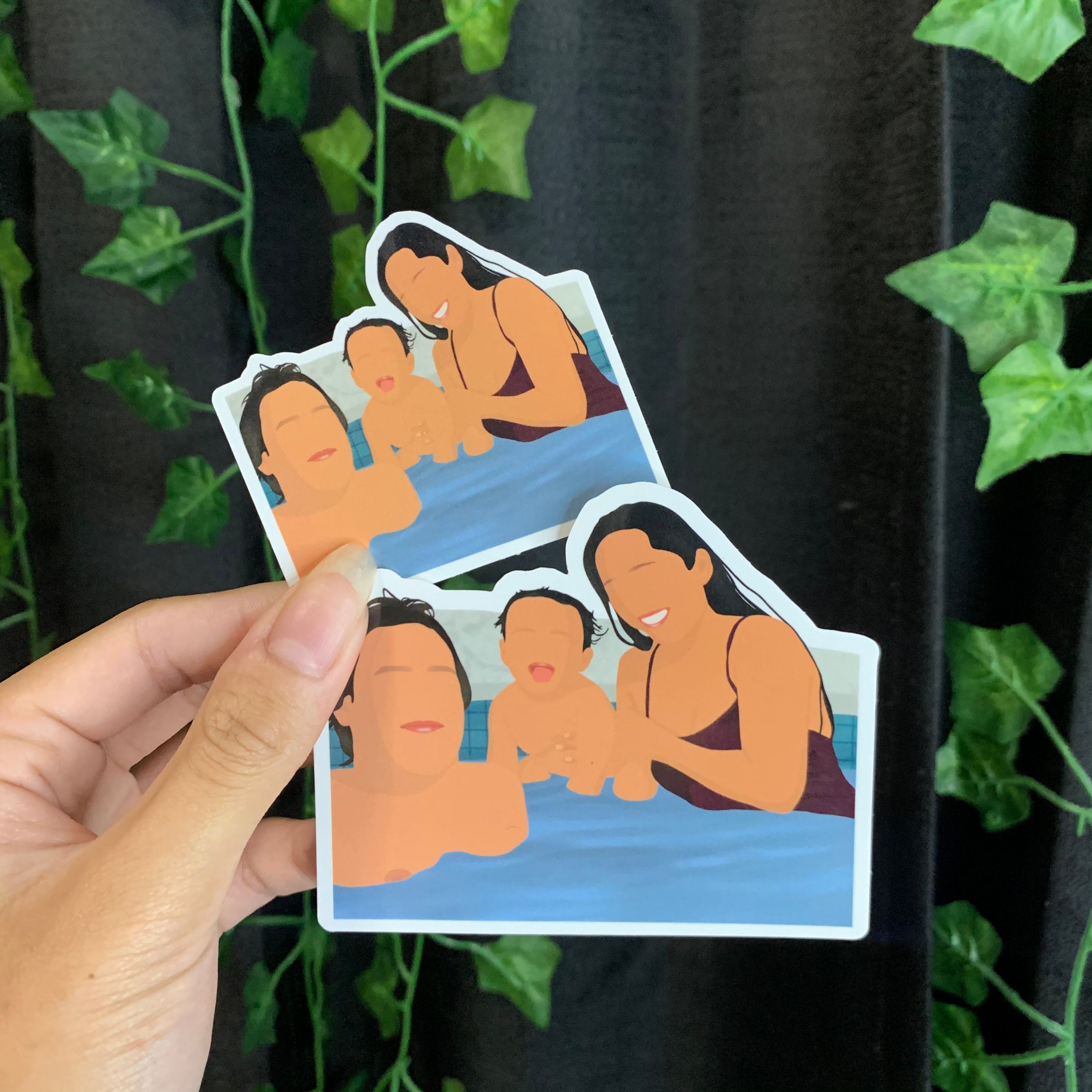 Custom Portrait Sticker Keychain & Etsy