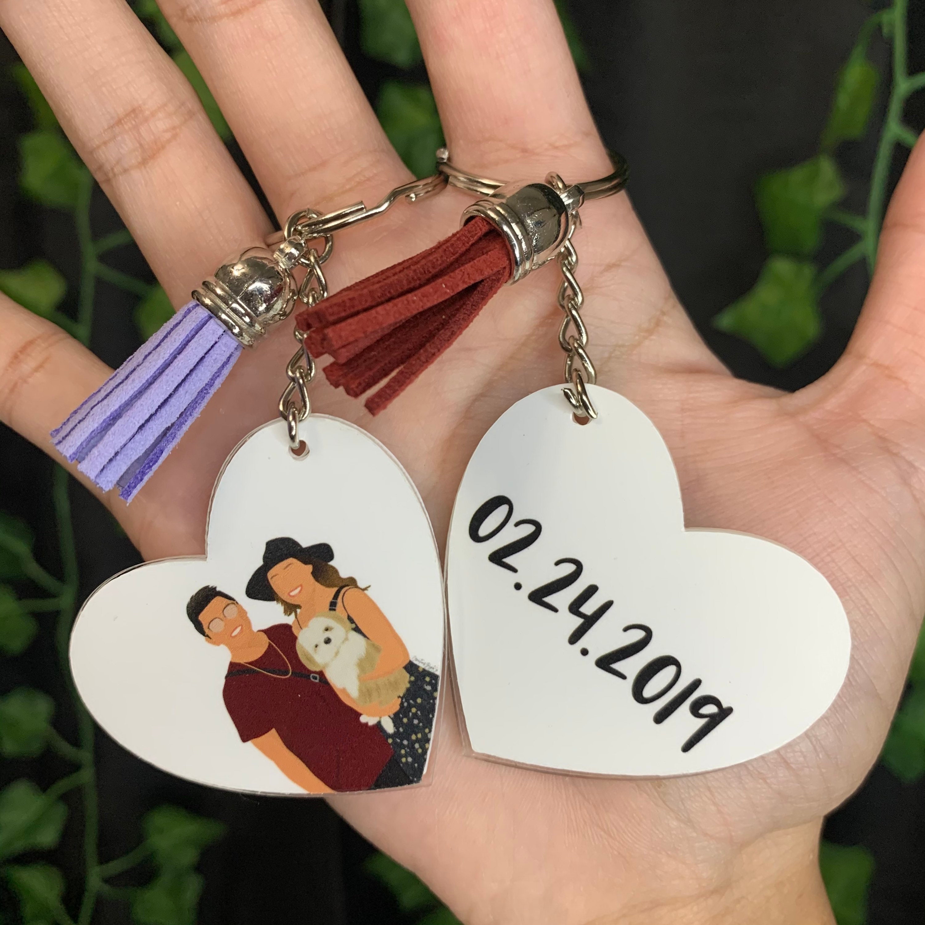Custom Portrait Sticker Keychain & Etsy