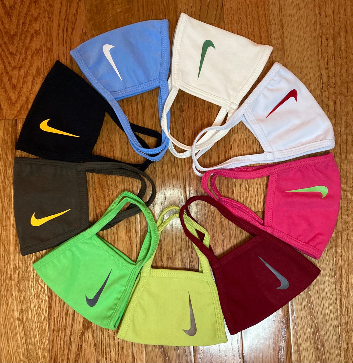Nike sports face mask with swoosh logo Handmade Adult face Etsy