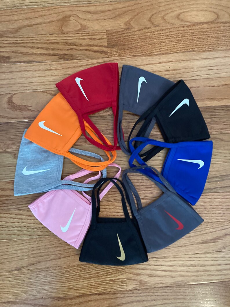 Nike sports face mask with swoosh logo Handmade Adult face Etsy