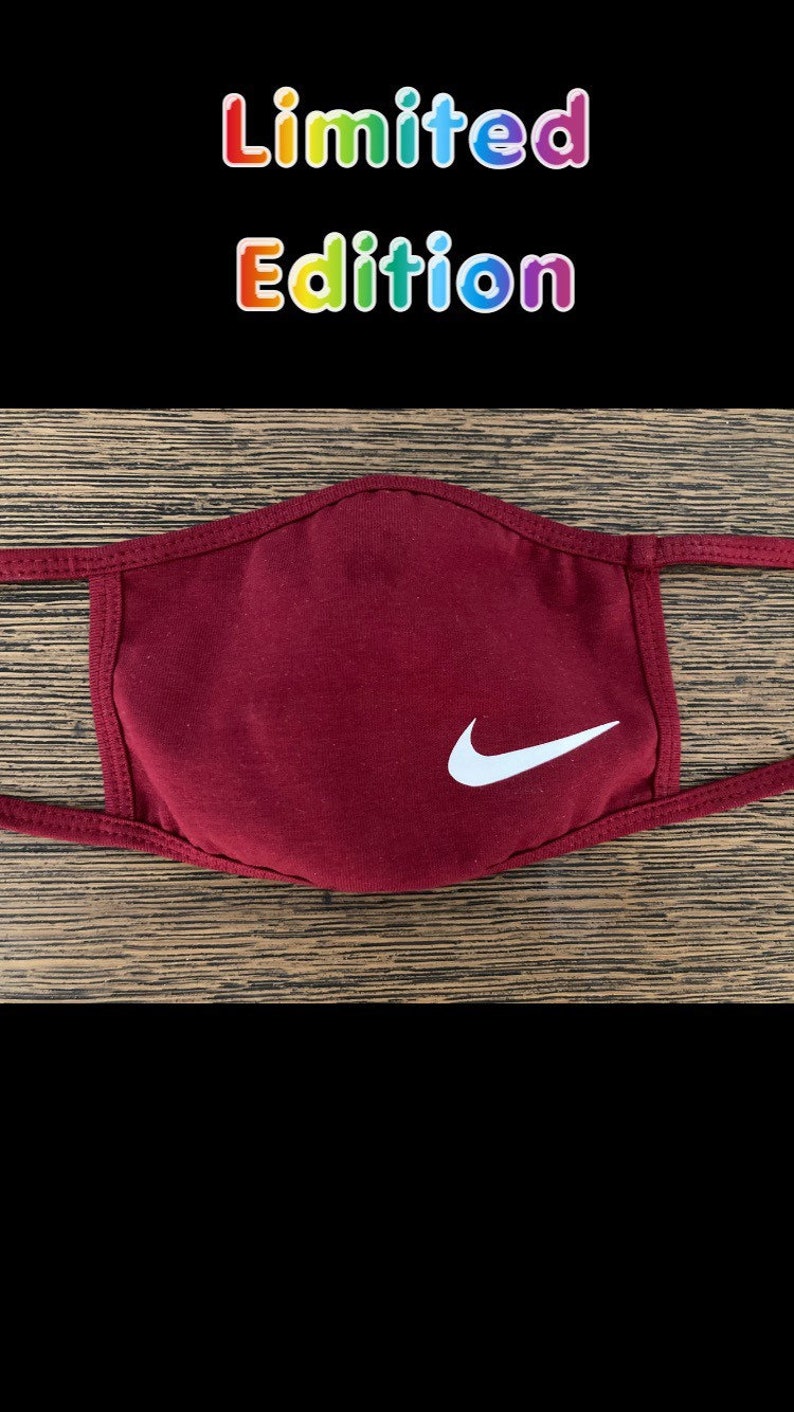 Nike sports face mask with swoosh logo Handmade Adult face Etsy