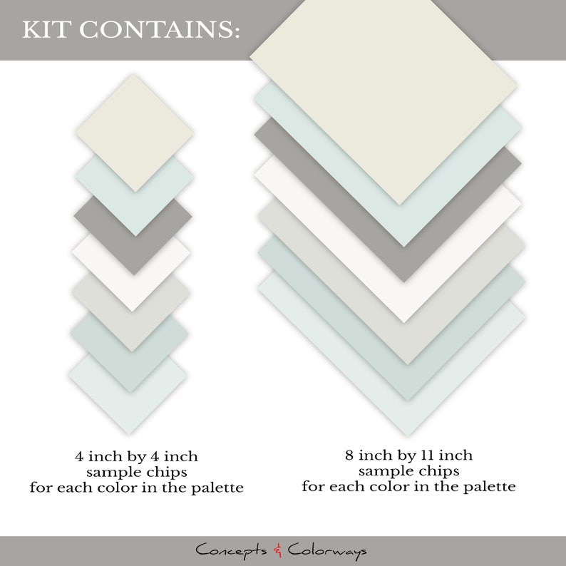 Seafoam Green & Aqua Blue Paint Color Sample Kit - Professional ...