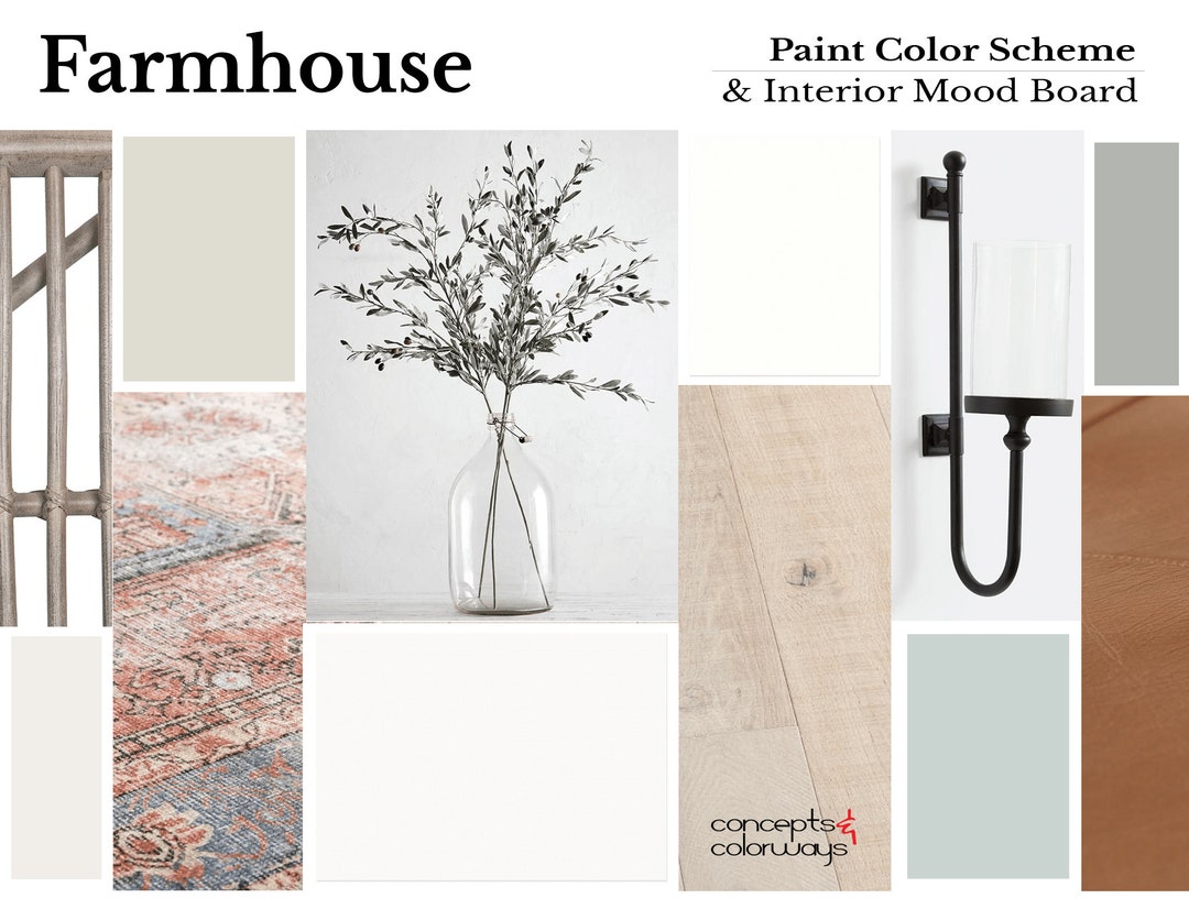 Pre-selected Modern Farmhouse Home Paint Color Palette With ...