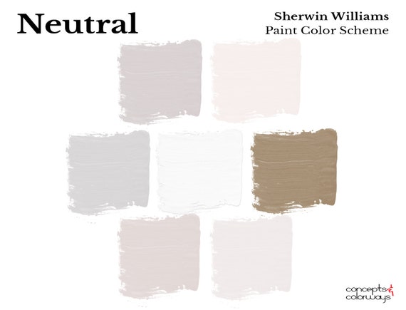 Neutral Home Paint Color Scheme that Coordinates with Sherwin Williams Ice  Cube, Pre-Selected Neutral Paint Palette - Room Paint Colors