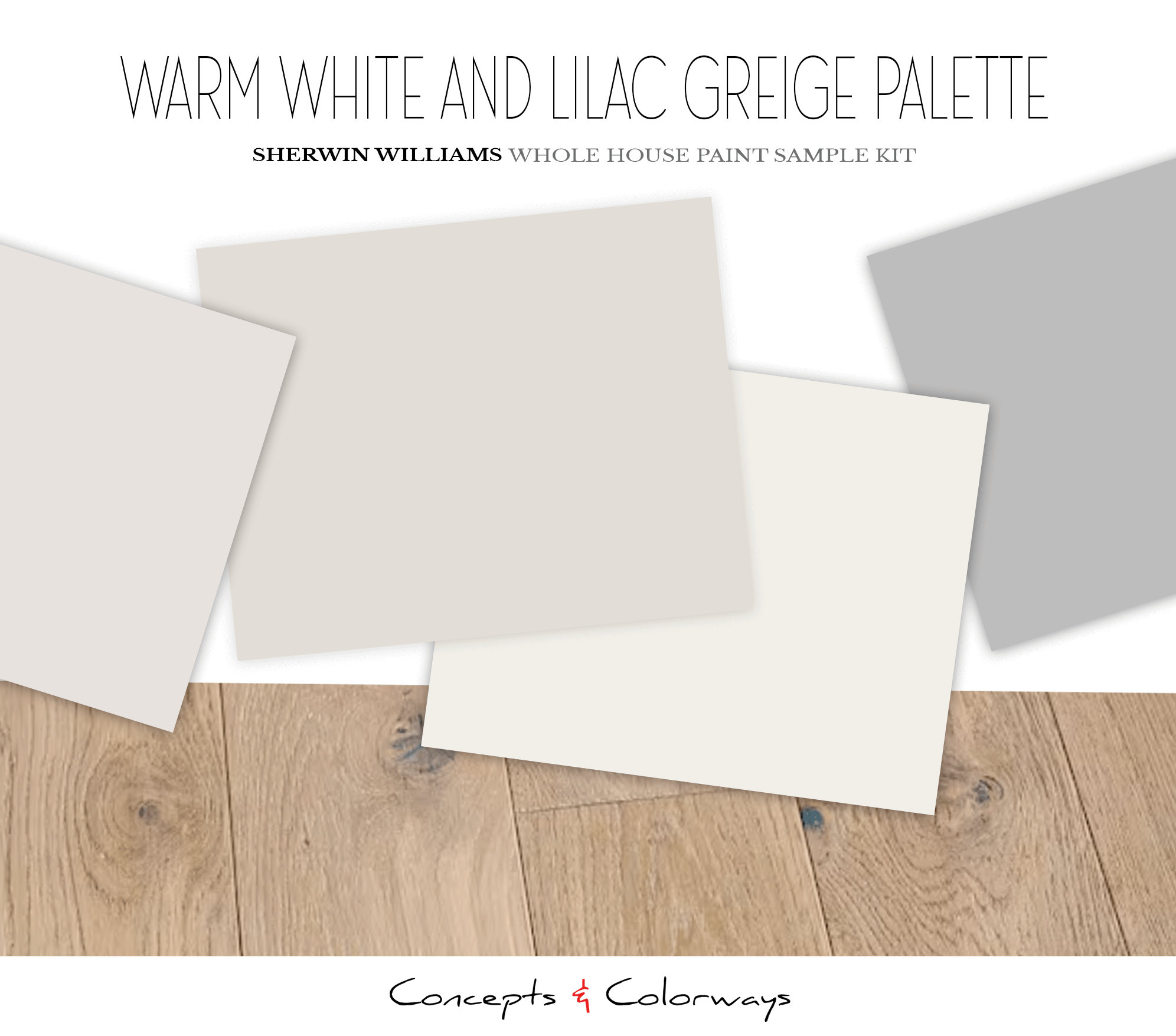 Warm White and Lilac Greige Paint Color Sample Kit for the Home