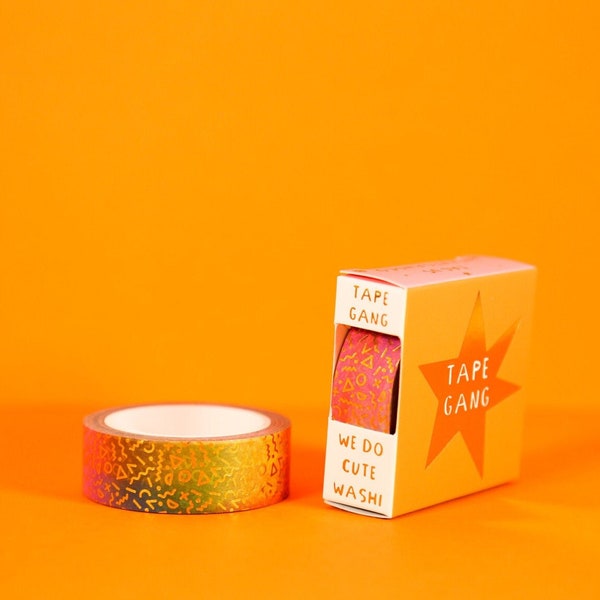 Quirky Squiggles & Shapes ombre gold foil Washi Tape