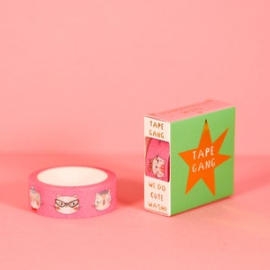 Miauw Woaw Kitty Washi Tape Kattenliefhebber Gift Animal Journal Masking Bujo