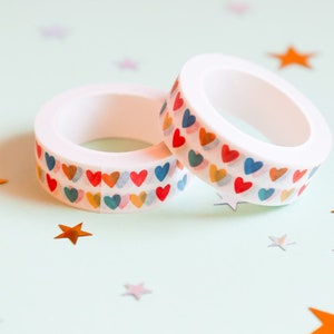Dubbele problemen met mini aquarel harten Washi Tape Valentijnsdag Liefde Washi