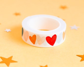 Bright Fun Watercolour Love Heart Washi Tape Valentines Day Love Washi